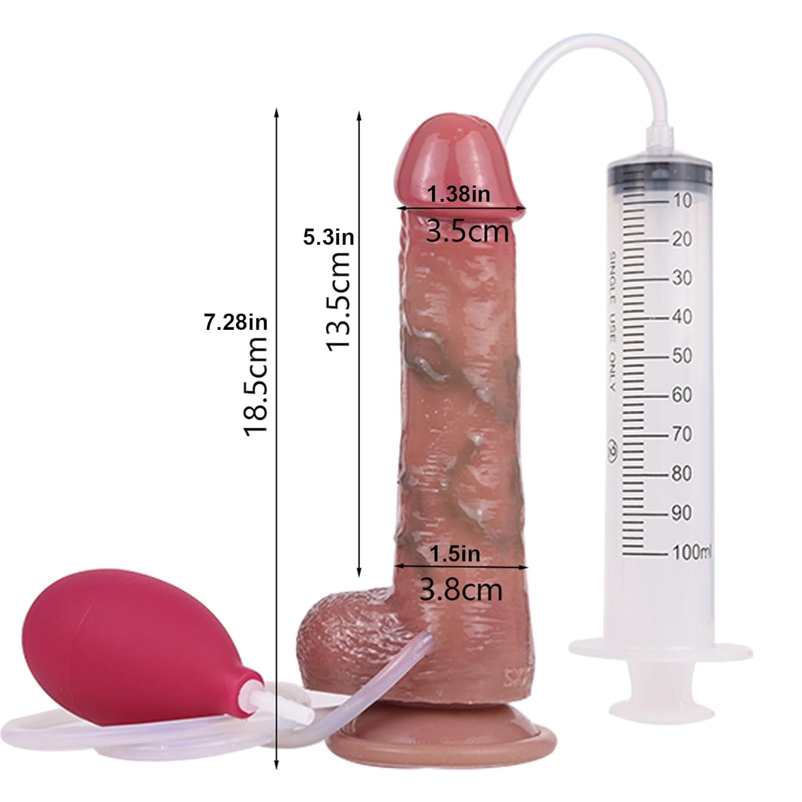 Dimensions: 18.5 cm total, 13.5 cm insertable, 3.8 cm shaft