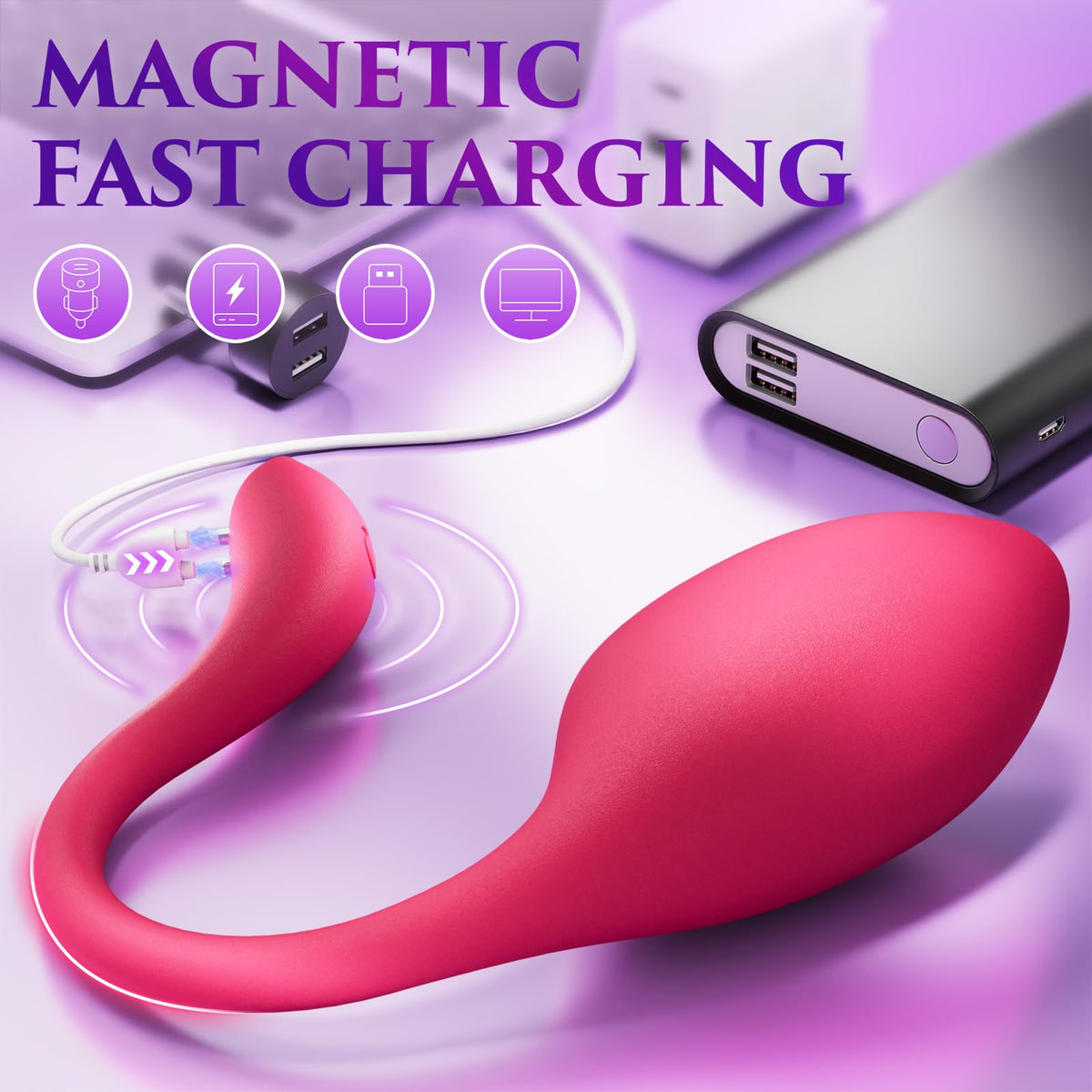 Magnetic fast charging from any USB source