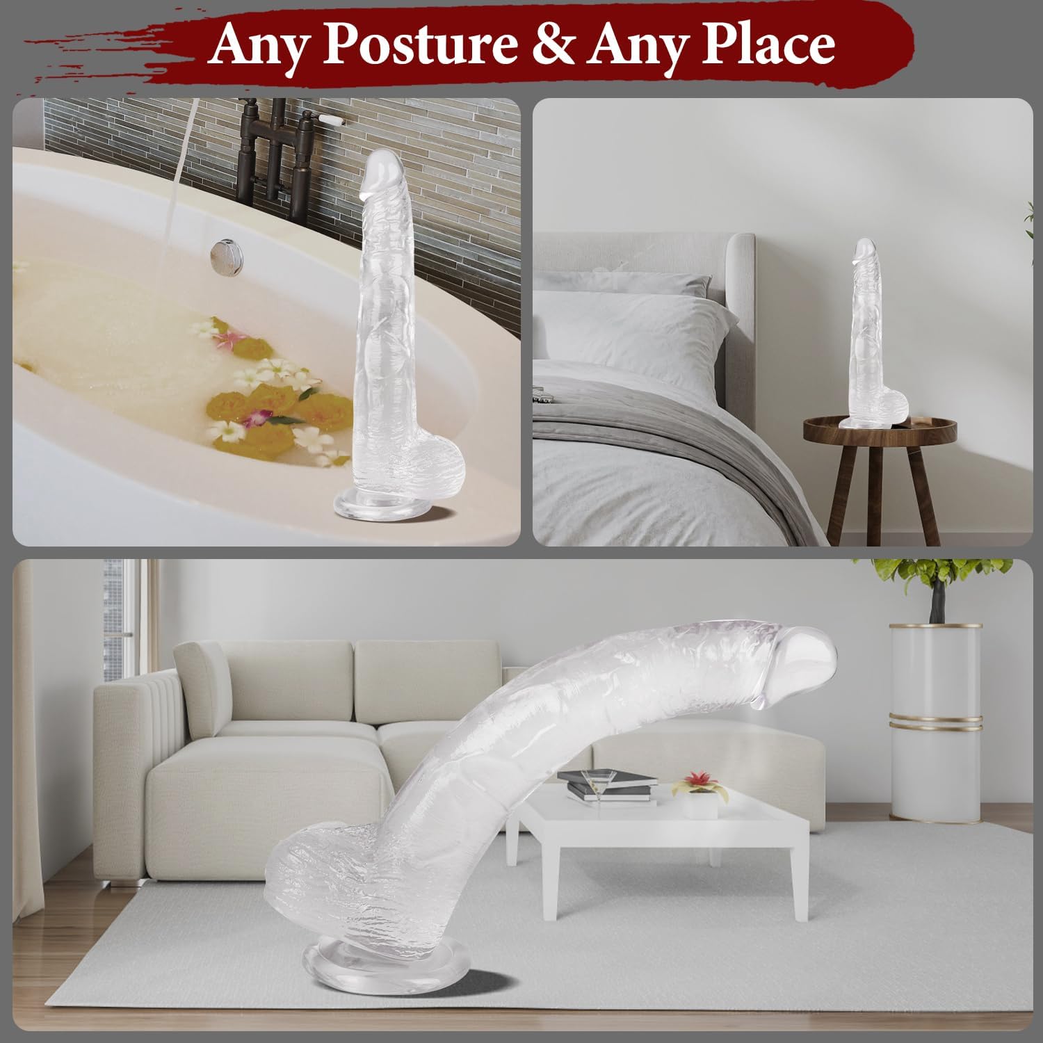 Clear realistic dildo advanced
