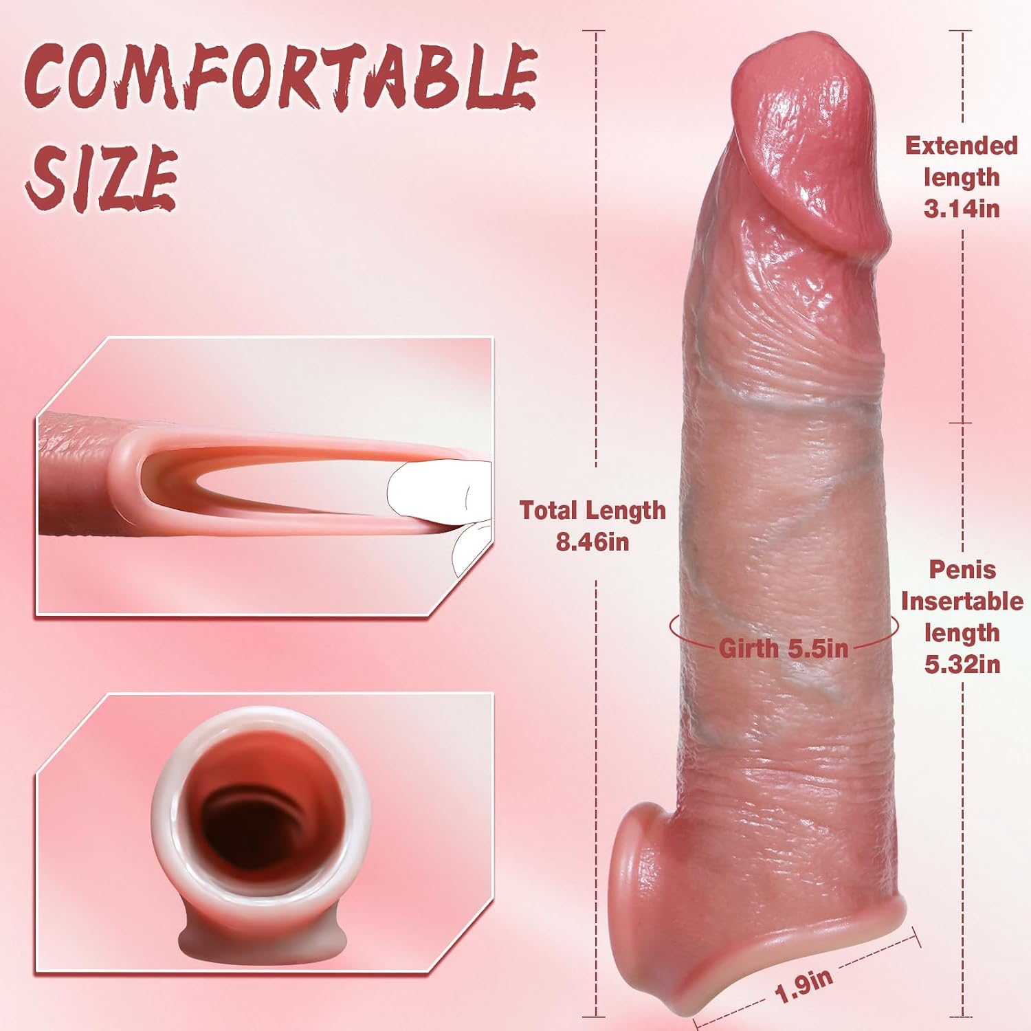 Penis sleeve one-piece cock and ball ring