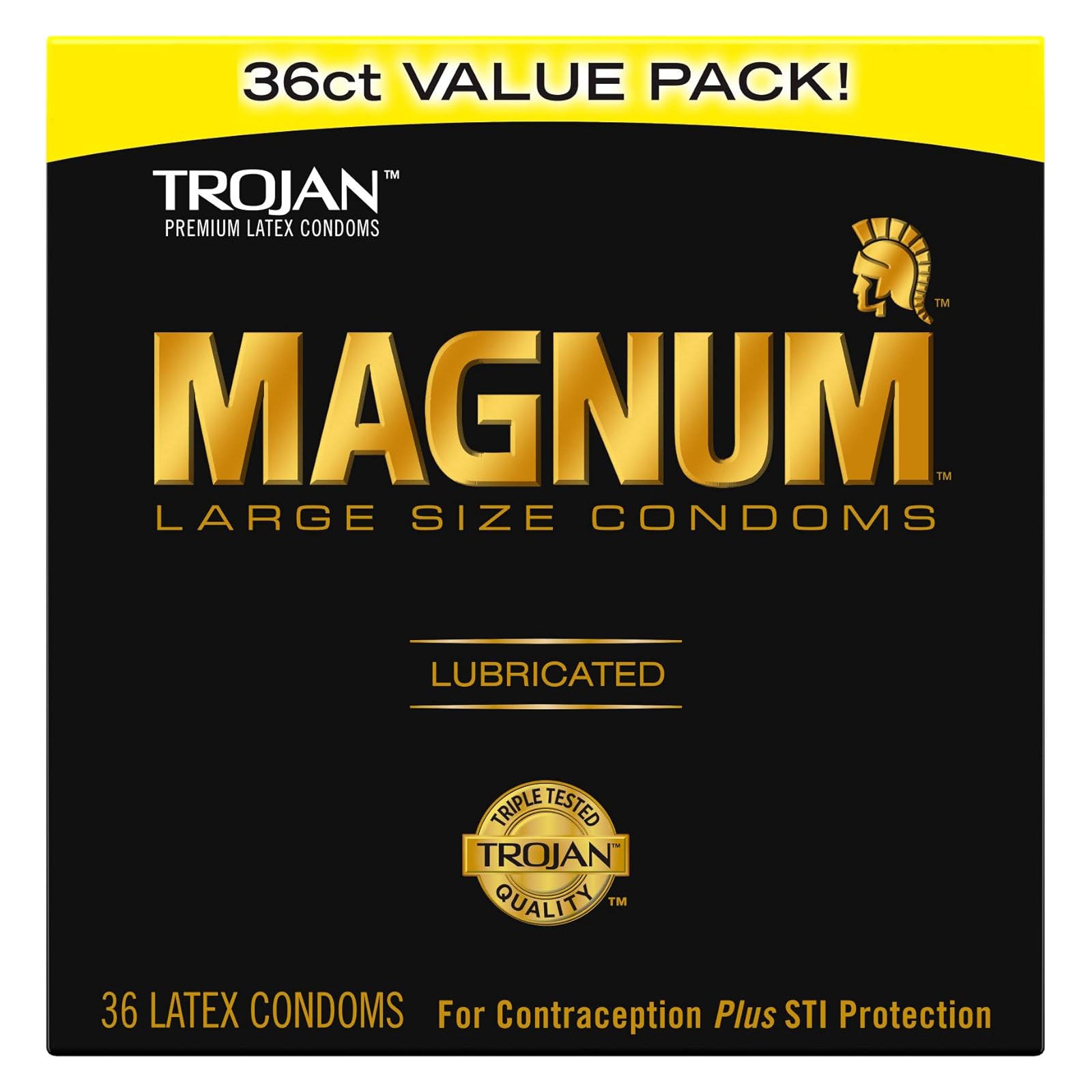 TROJAN Magnum Lubricated Large Condoms 36 Count Pack - Sex Shop Miami