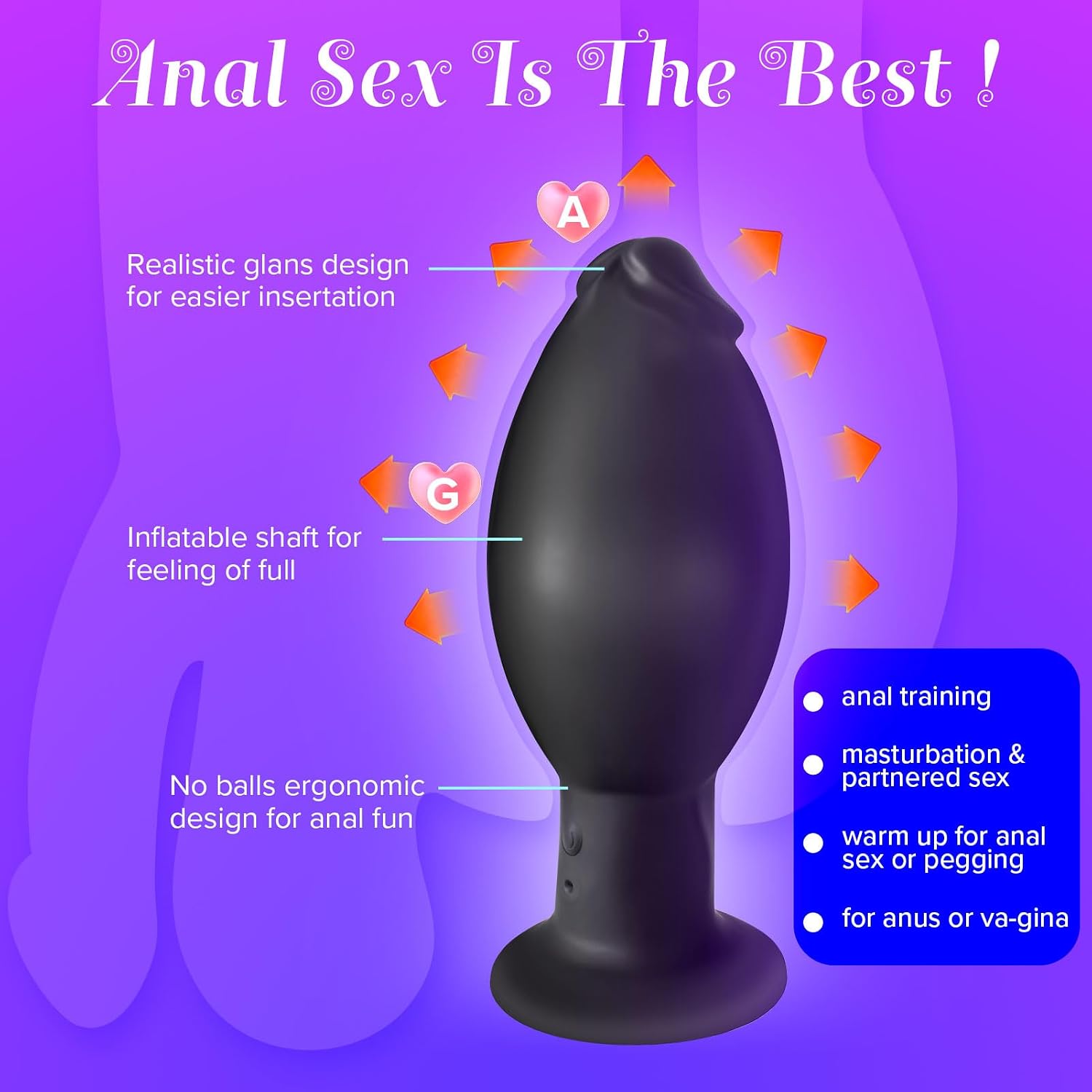 Anal trainer inflatable vibrator