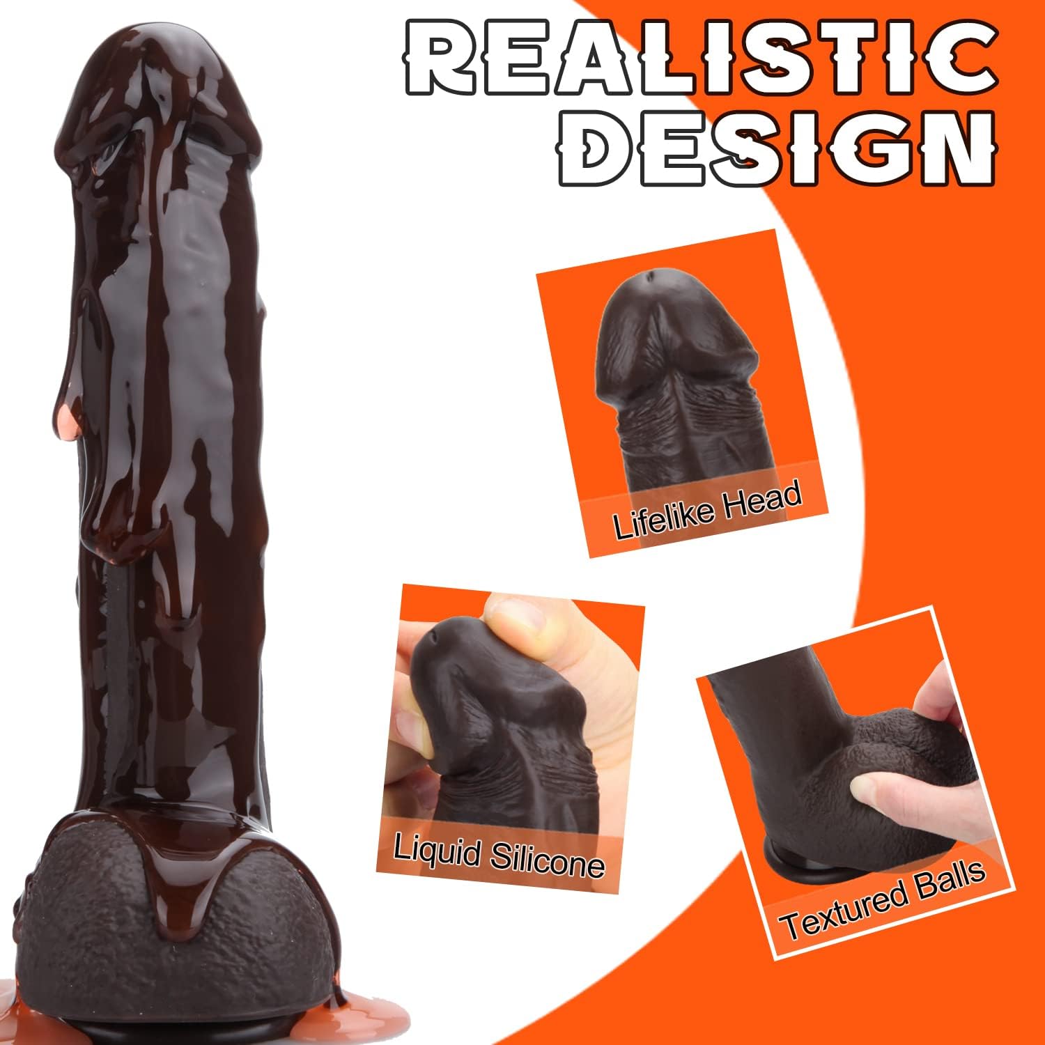 Realistic Vibrating 9.8" Dildo Dark - Sex Shop Miami