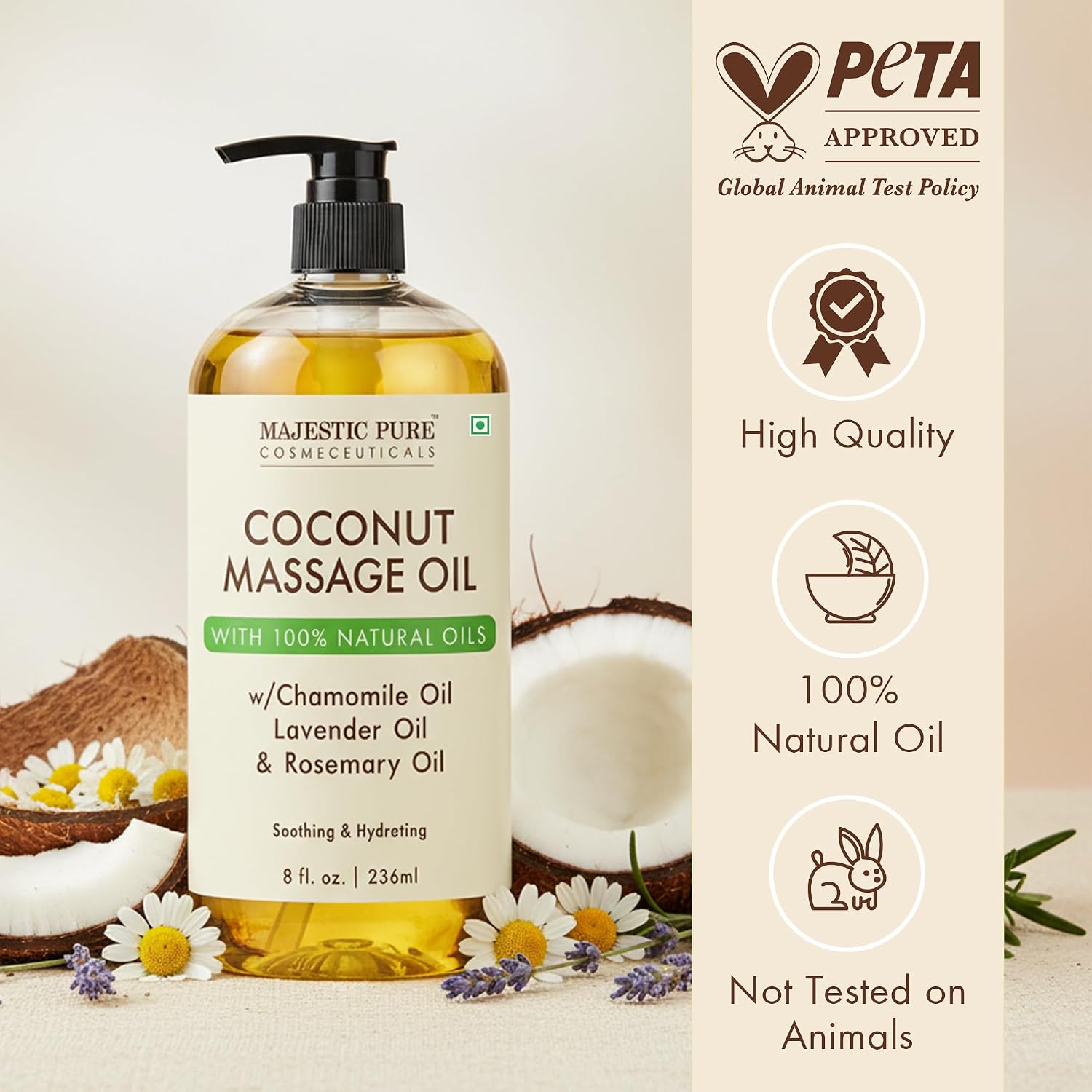 Natural coconut body oil