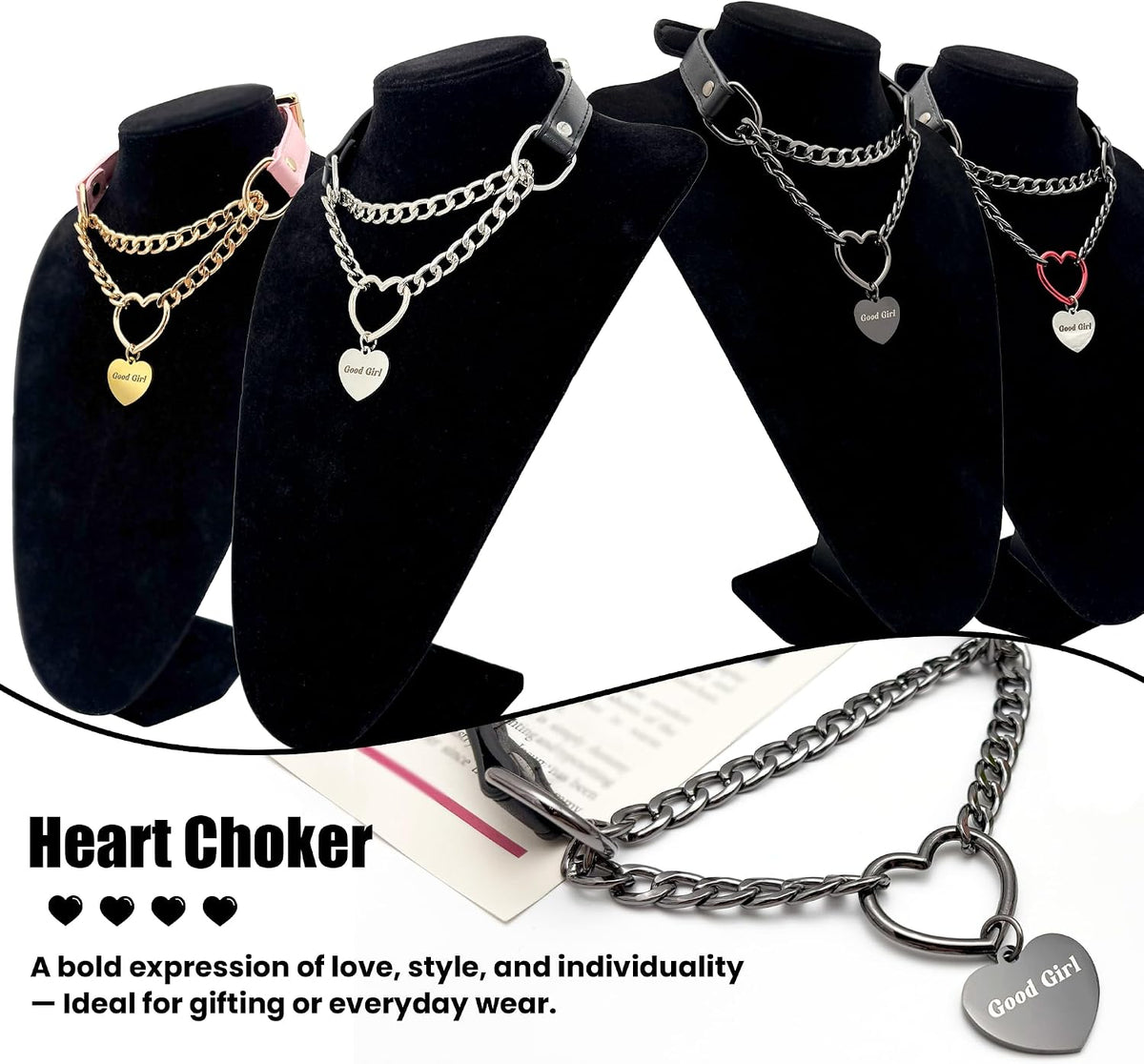paloli heart choker necklace