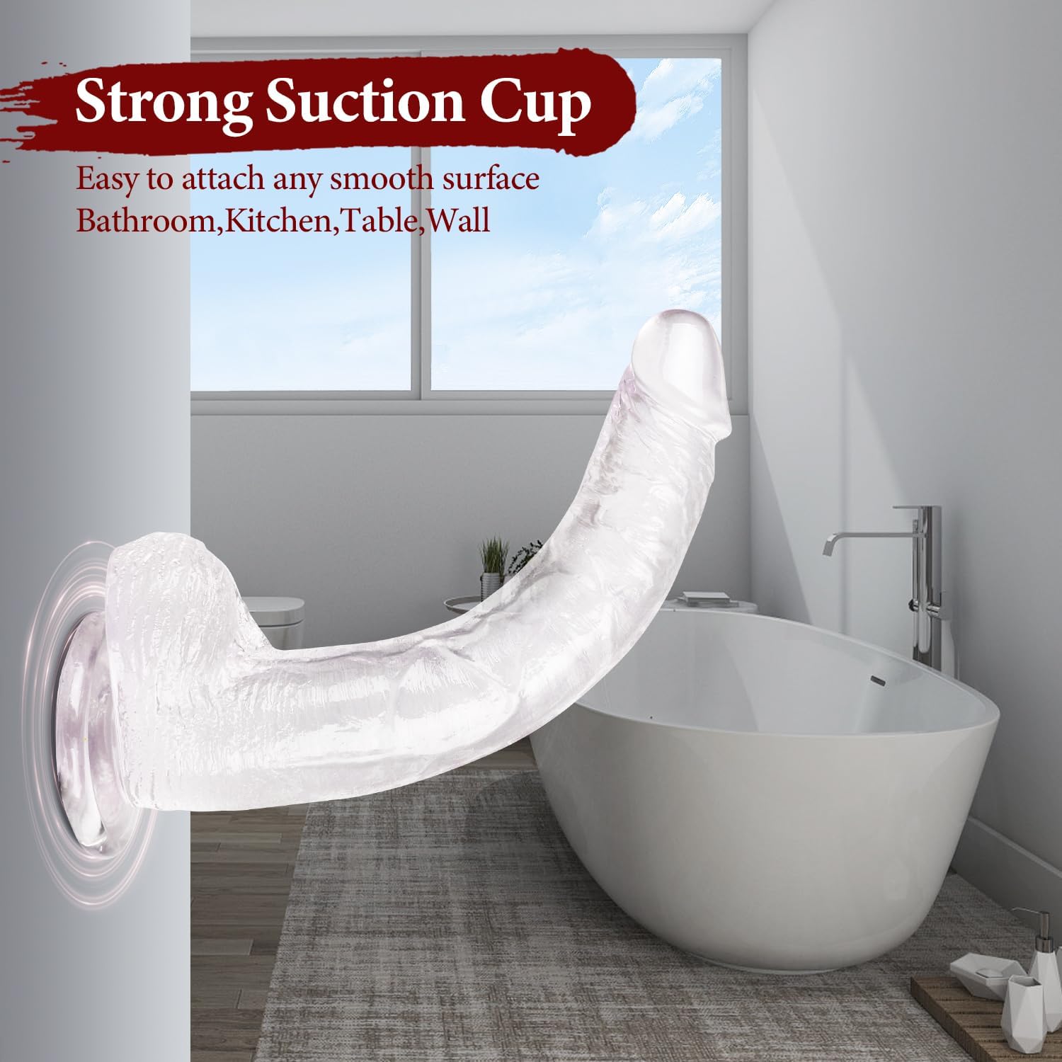 Big dildo strong suction cup