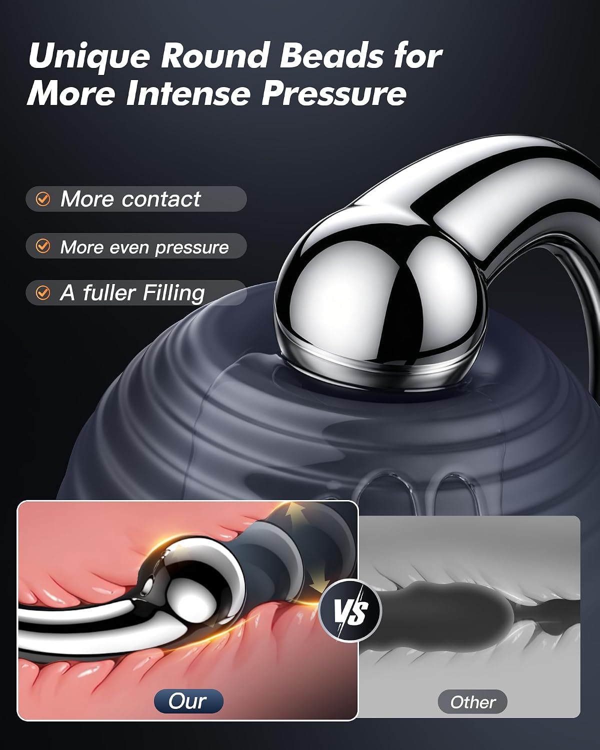 Full view of the dual-ended steel prostate wand
