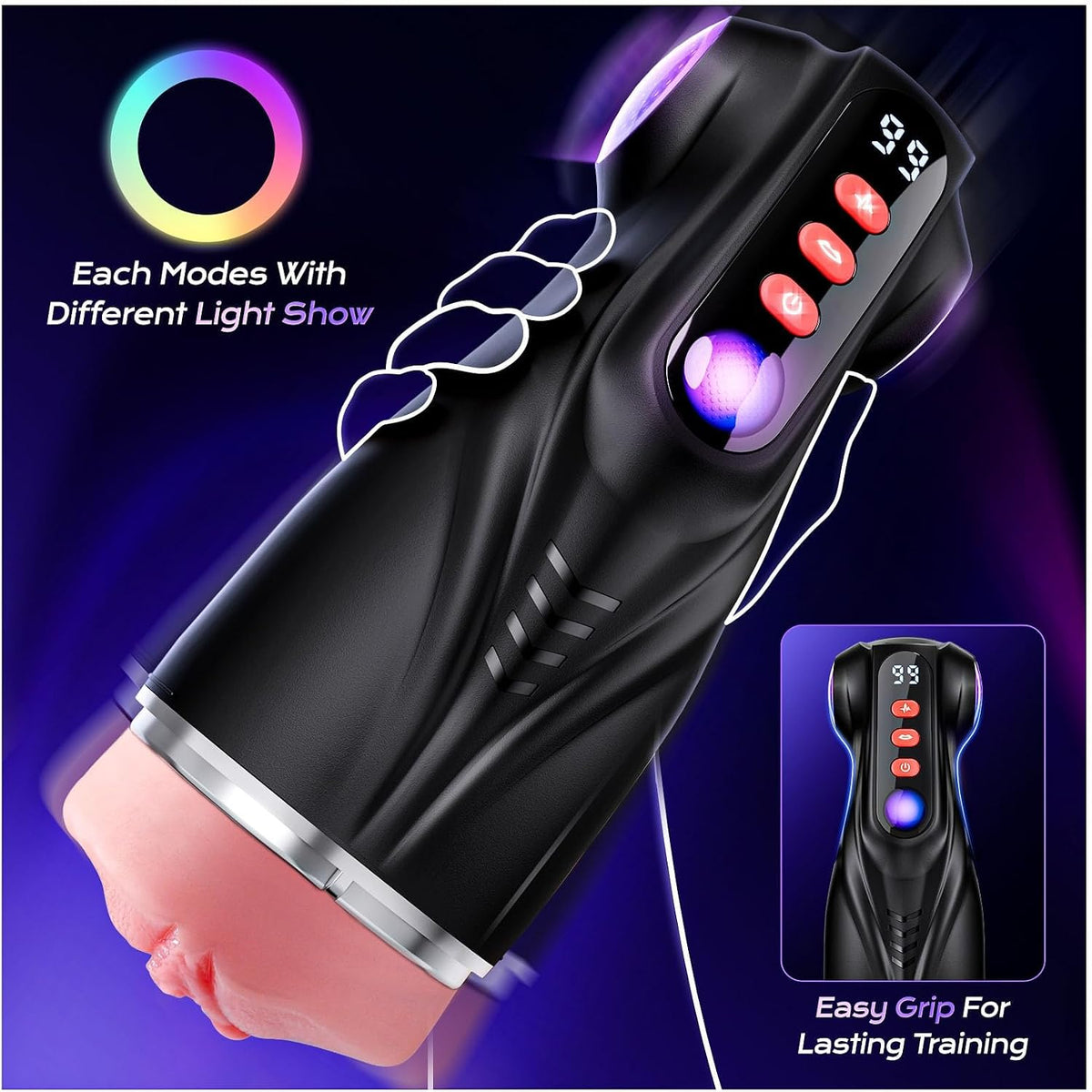 The colour light ring showing different modes