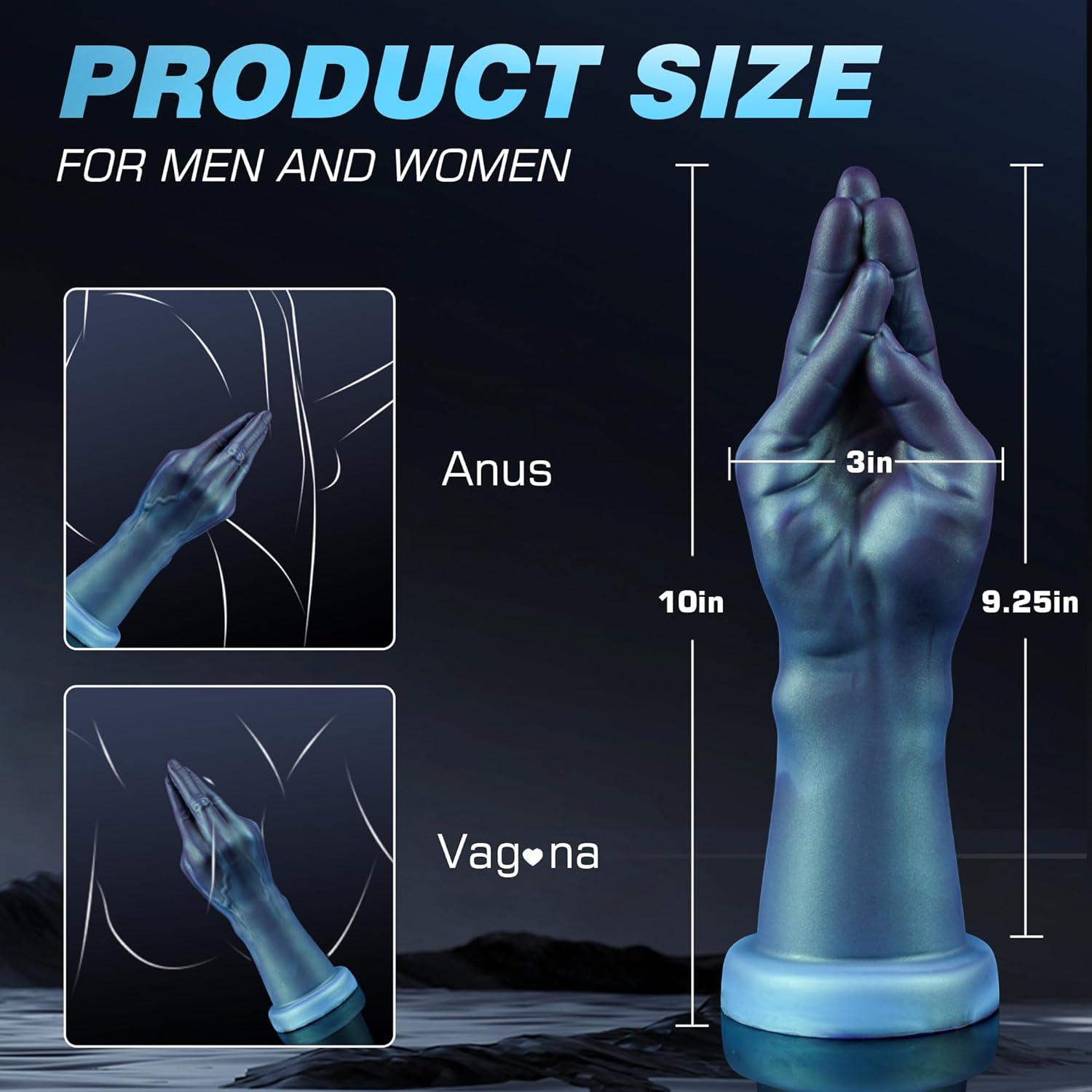 Lifelike fist dildo vibrator detail