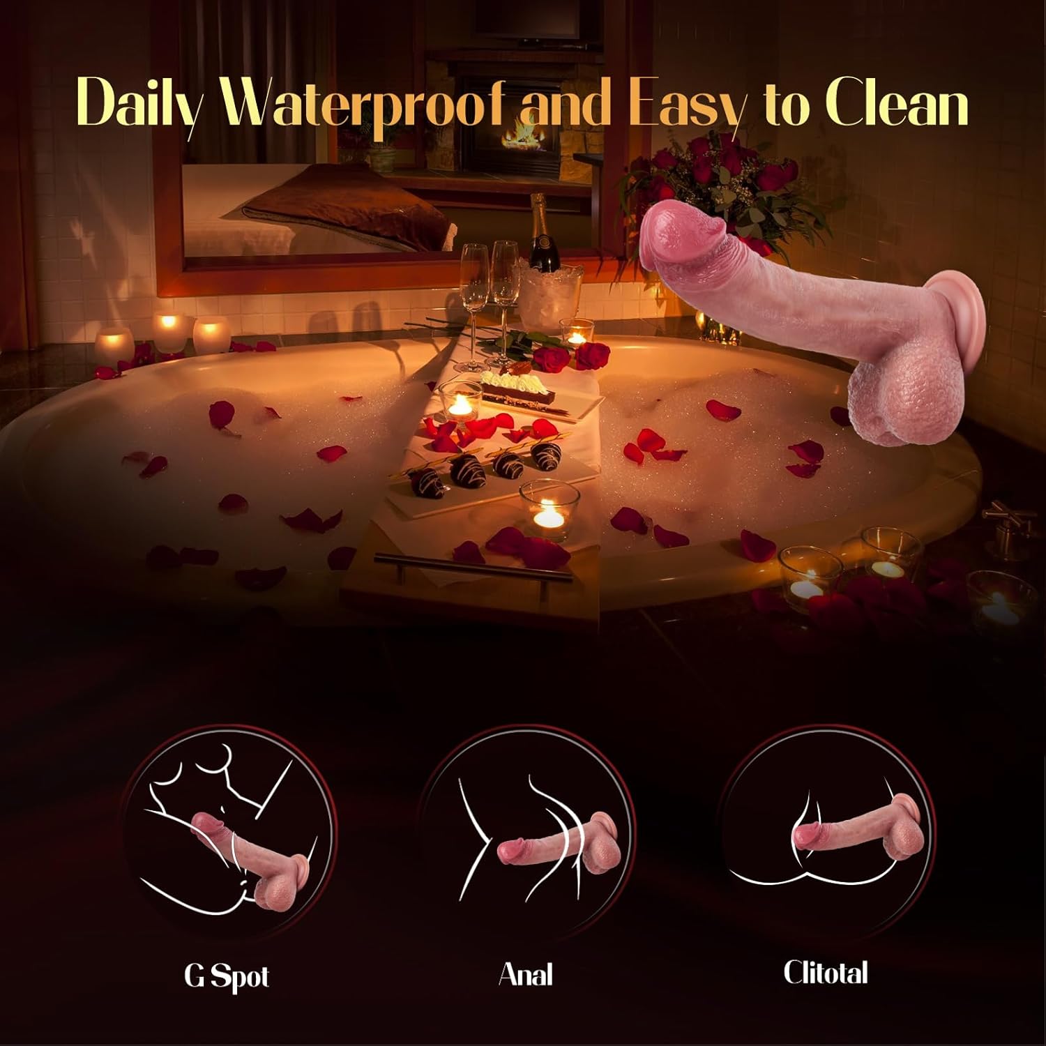 Thrusting Dildo Vibrator with Suction Cup – Realistic Sex Toy for Women