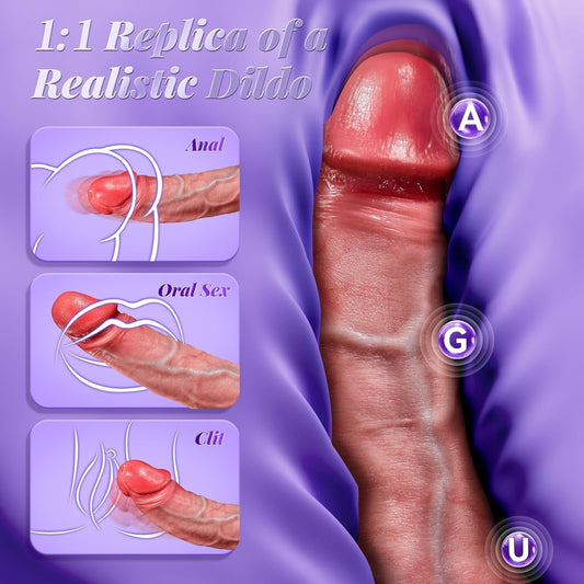 Silicone G-spot thrusting dildo