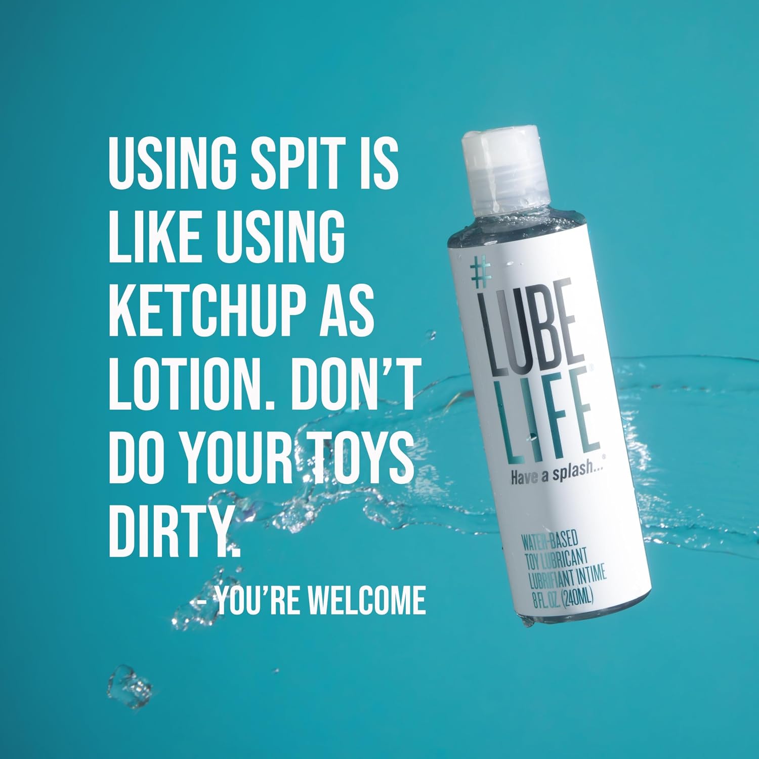 Lube Life water based lube bottle