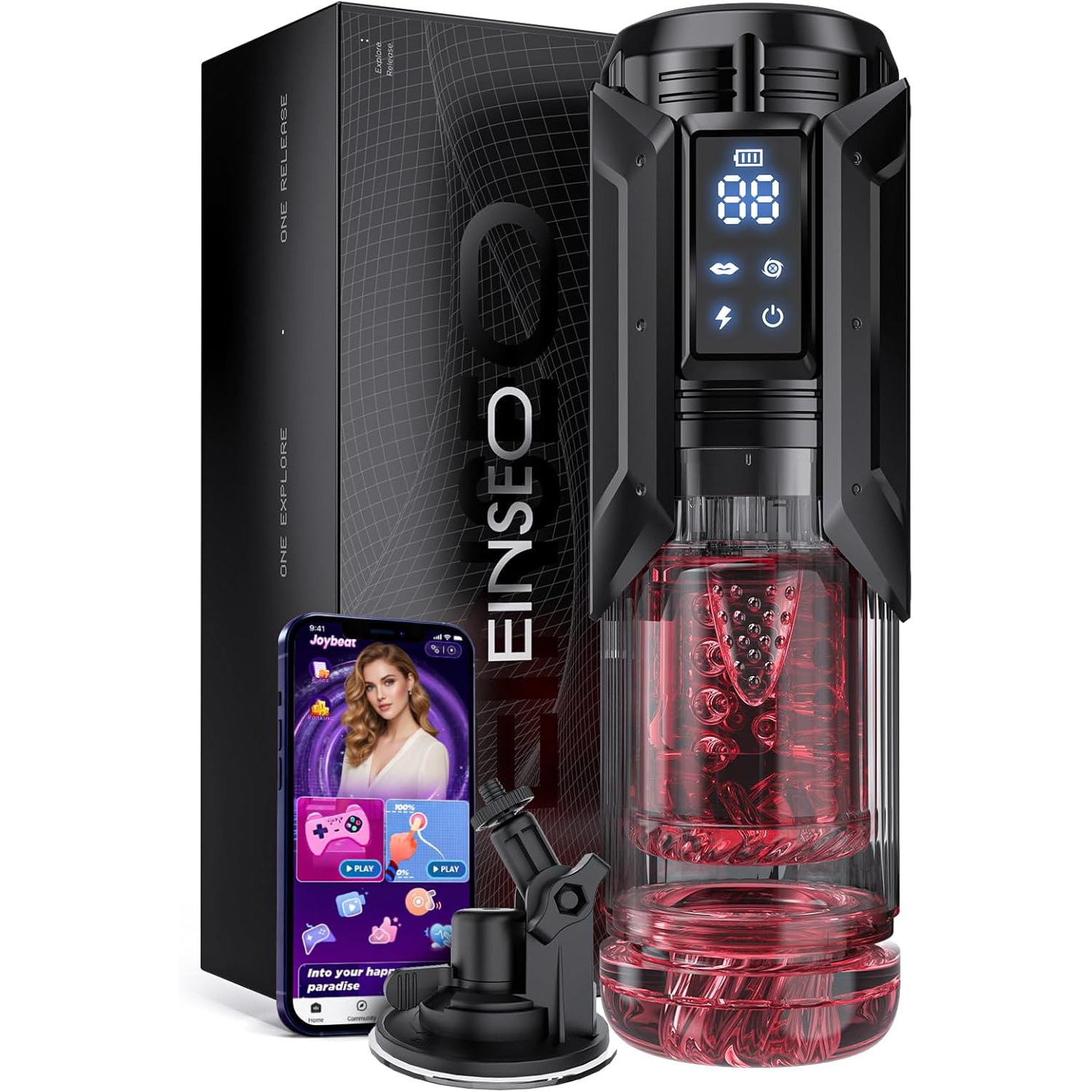 Automatic Male Masturbator - App-Sync Stroker, Sucking, Thrusting & Licking Modes