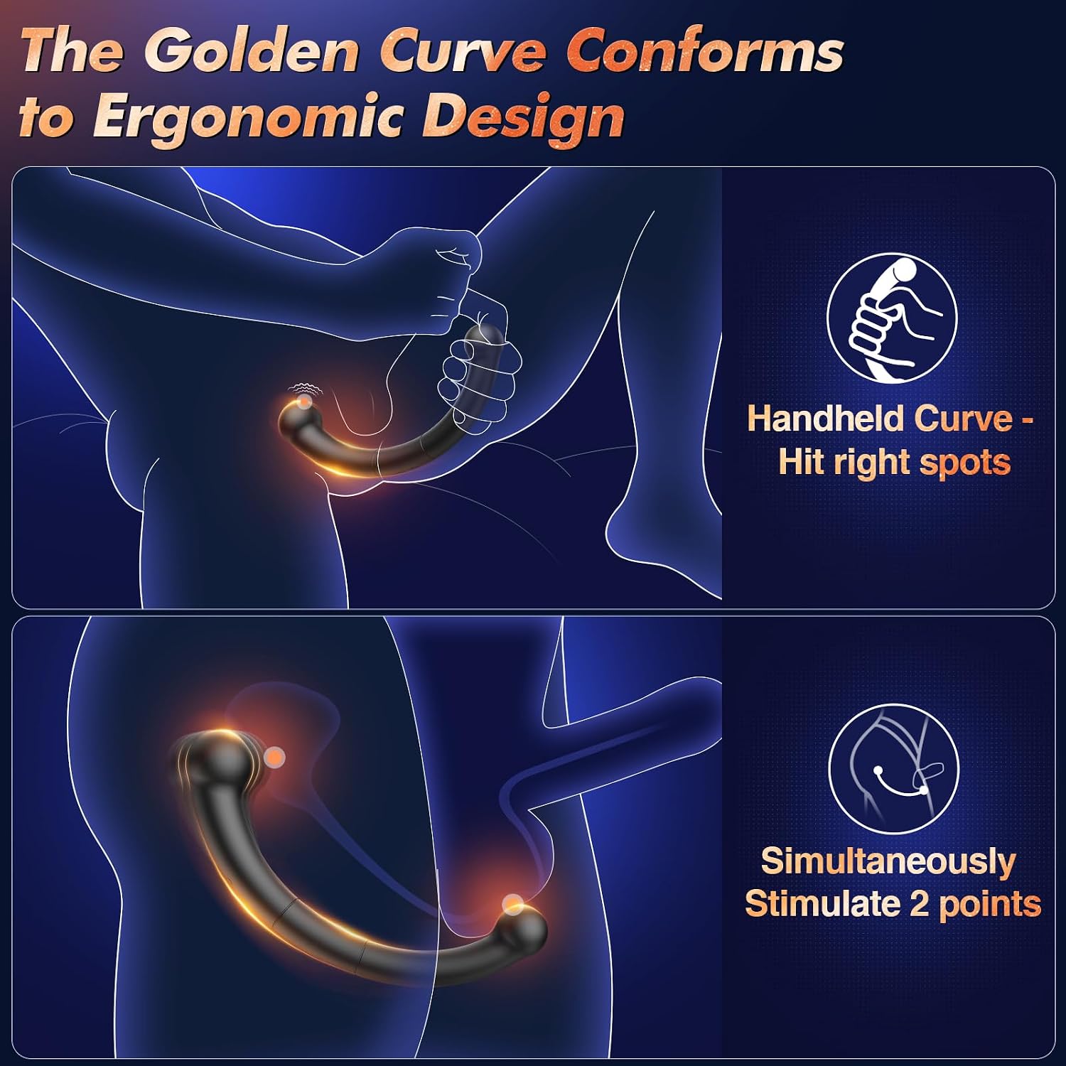 Curved prostate massager stick