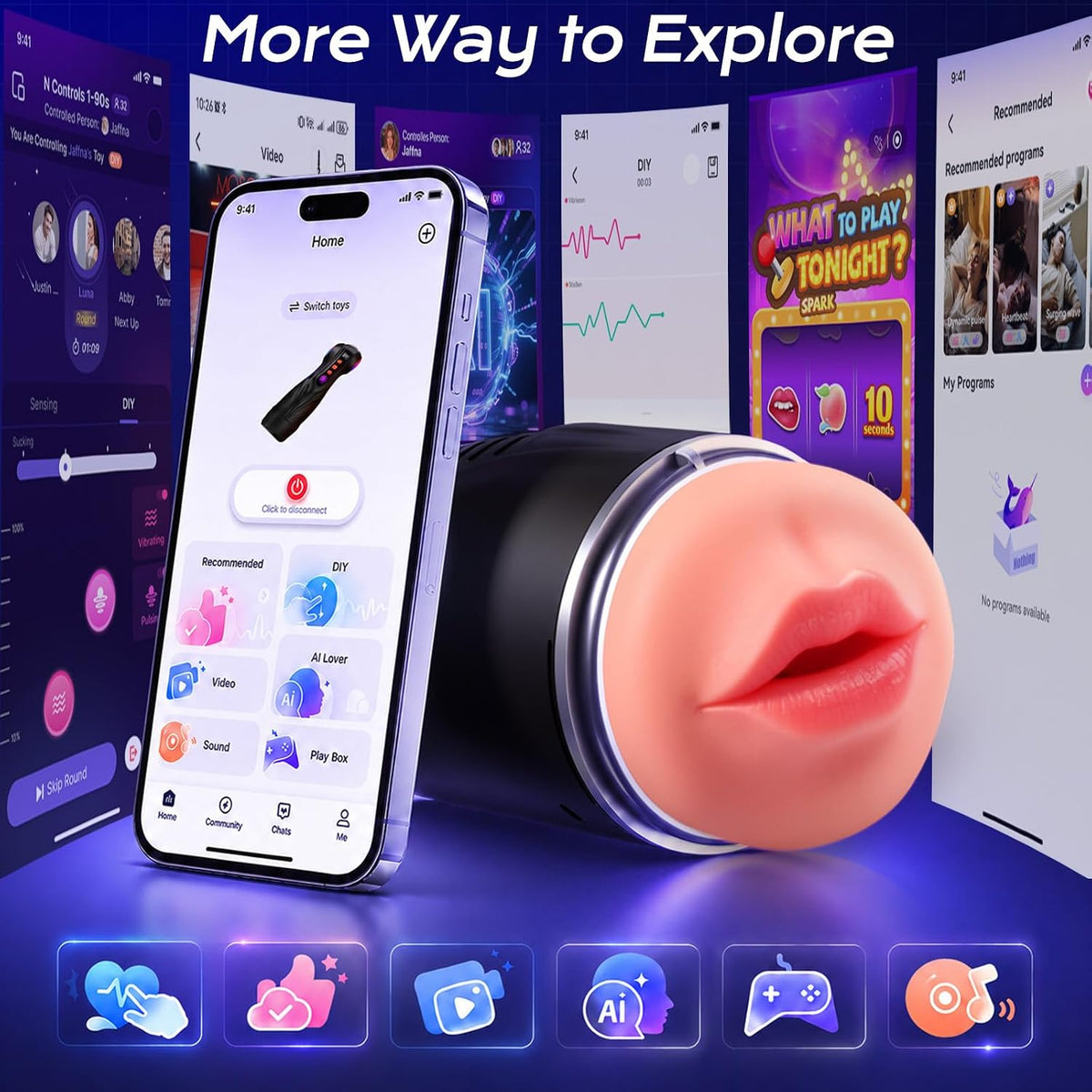 The companion app screens and connected features