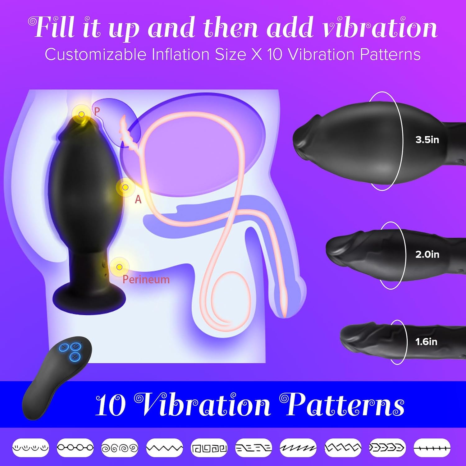 Expandable vibrating butt plug suction cup