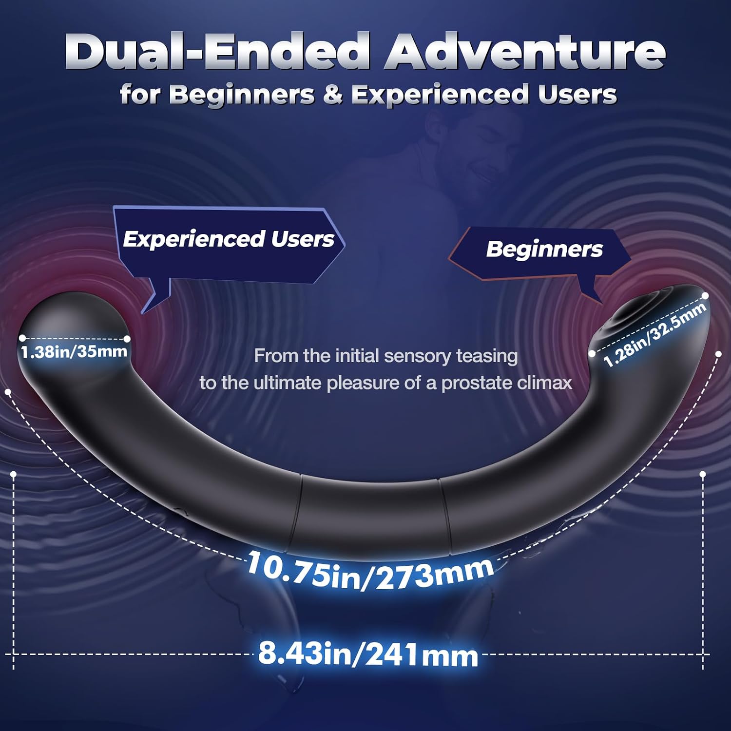 Waterproof prostate massager in use