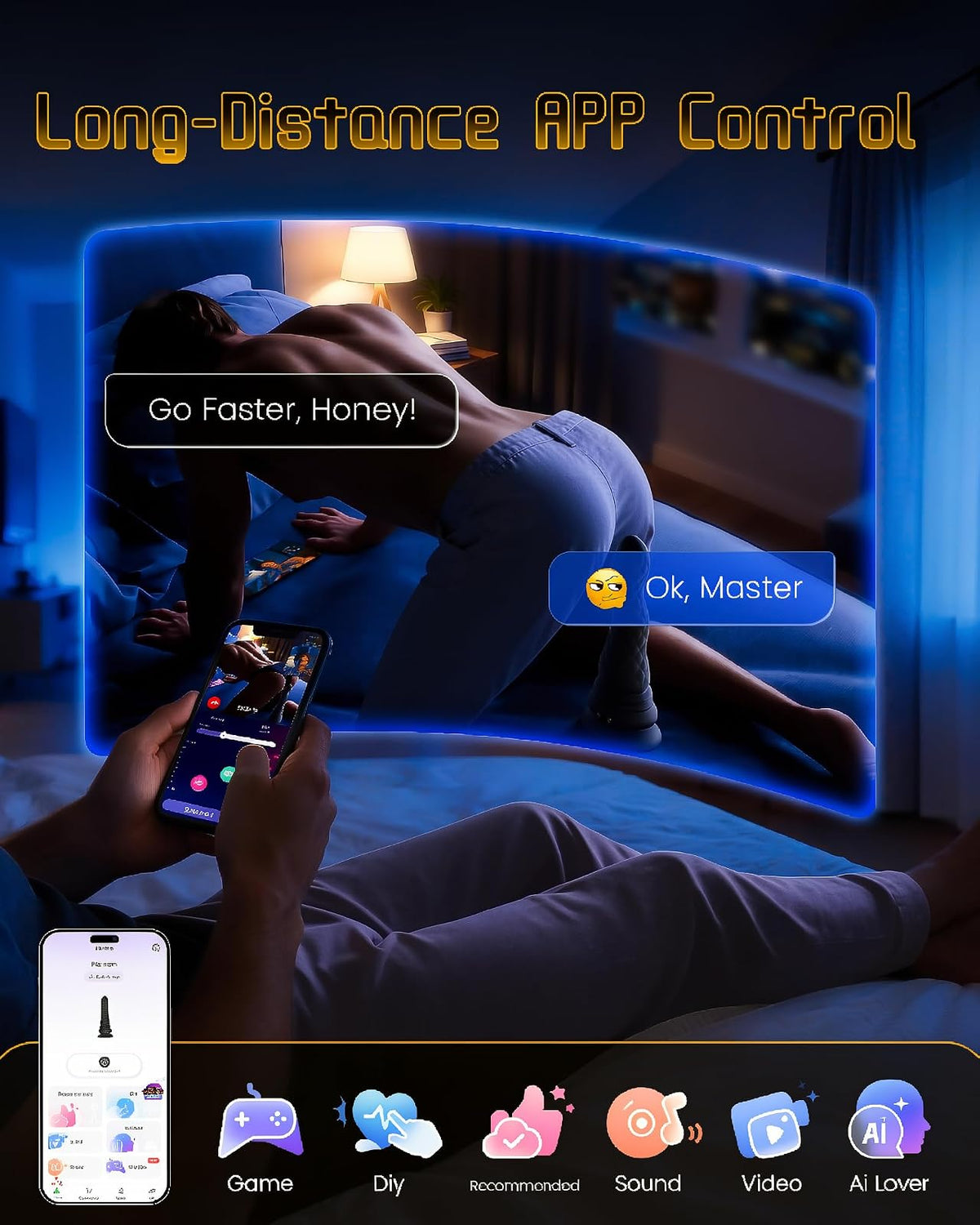 Wireless remote control rated 32 feet for hands-free use