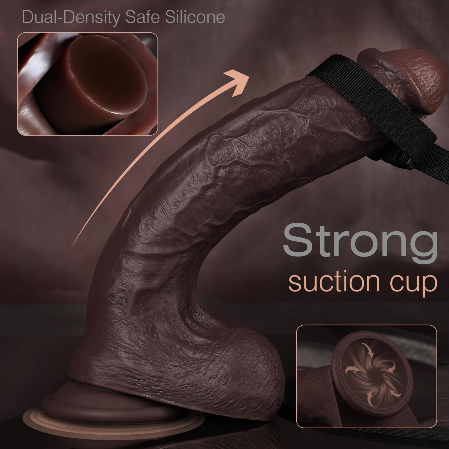 Realistic dildo for anal and vaginal play