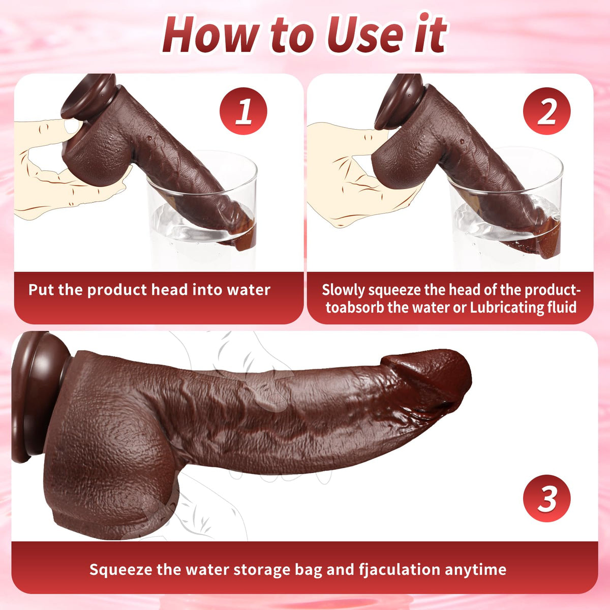 How to use: draw water into the head, then squeeze to release