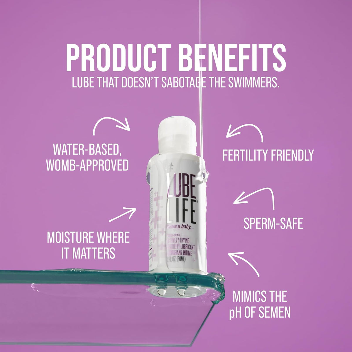 LubeLife fertility lubricant benefits: water-based, fertility friendly, pH matched