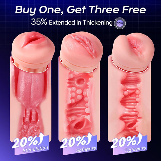 The three interchangeable sleeves shown side by side