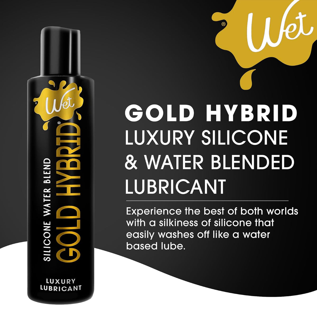 Wet Gold Hybrid luxury silicone and water blended lubricant