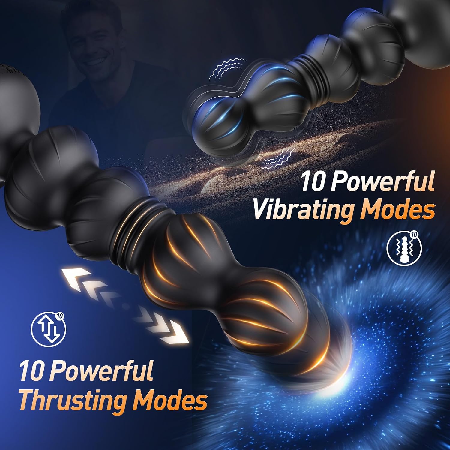 Gradual bead anal trainer vibrator