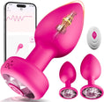 Load image into Gallery viewer, 3-piece anal training kit pink vibrating butt plugs
