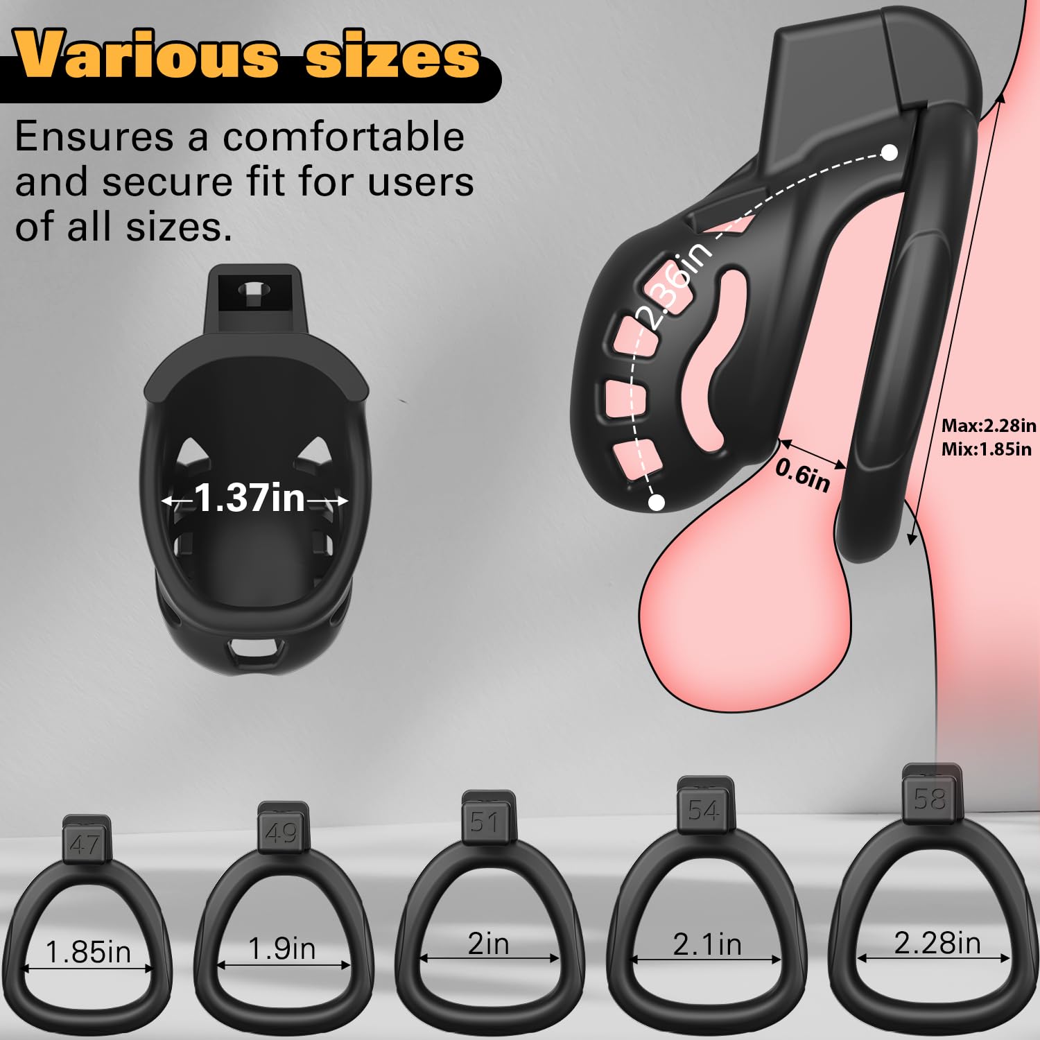 Breathable lightweight chastity cage ventilated
