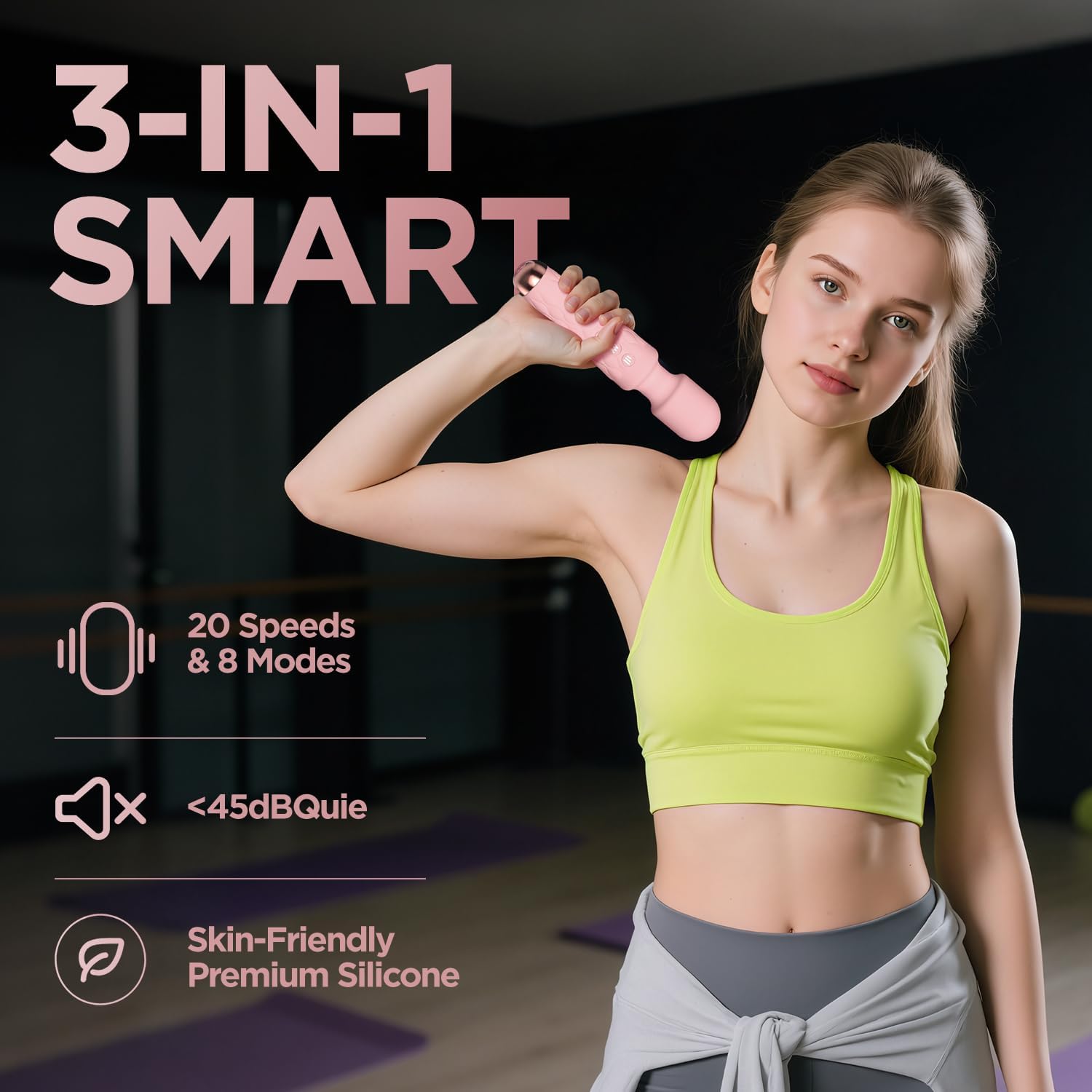 Ultra quiet personal massager 8 speeds
