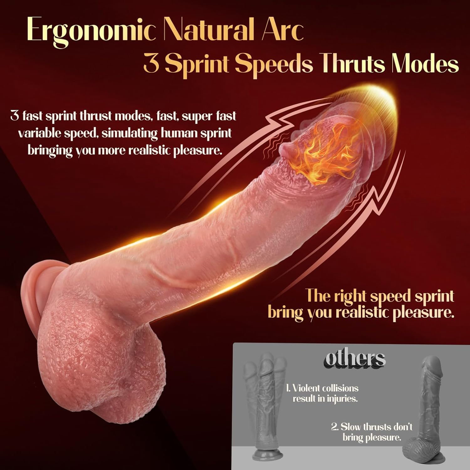 Thrusting Dildo Vibrator with Suction Cup – Realistic Sex Toy for Women