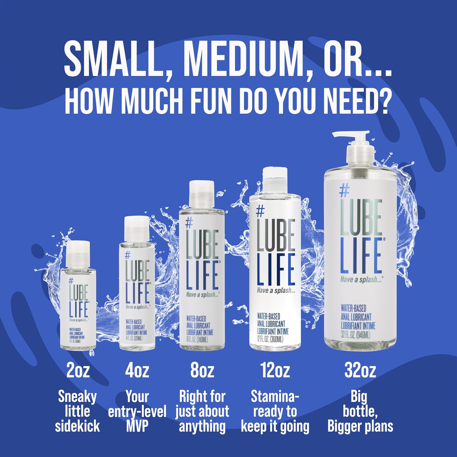 Lube Life water based anal lube bottle