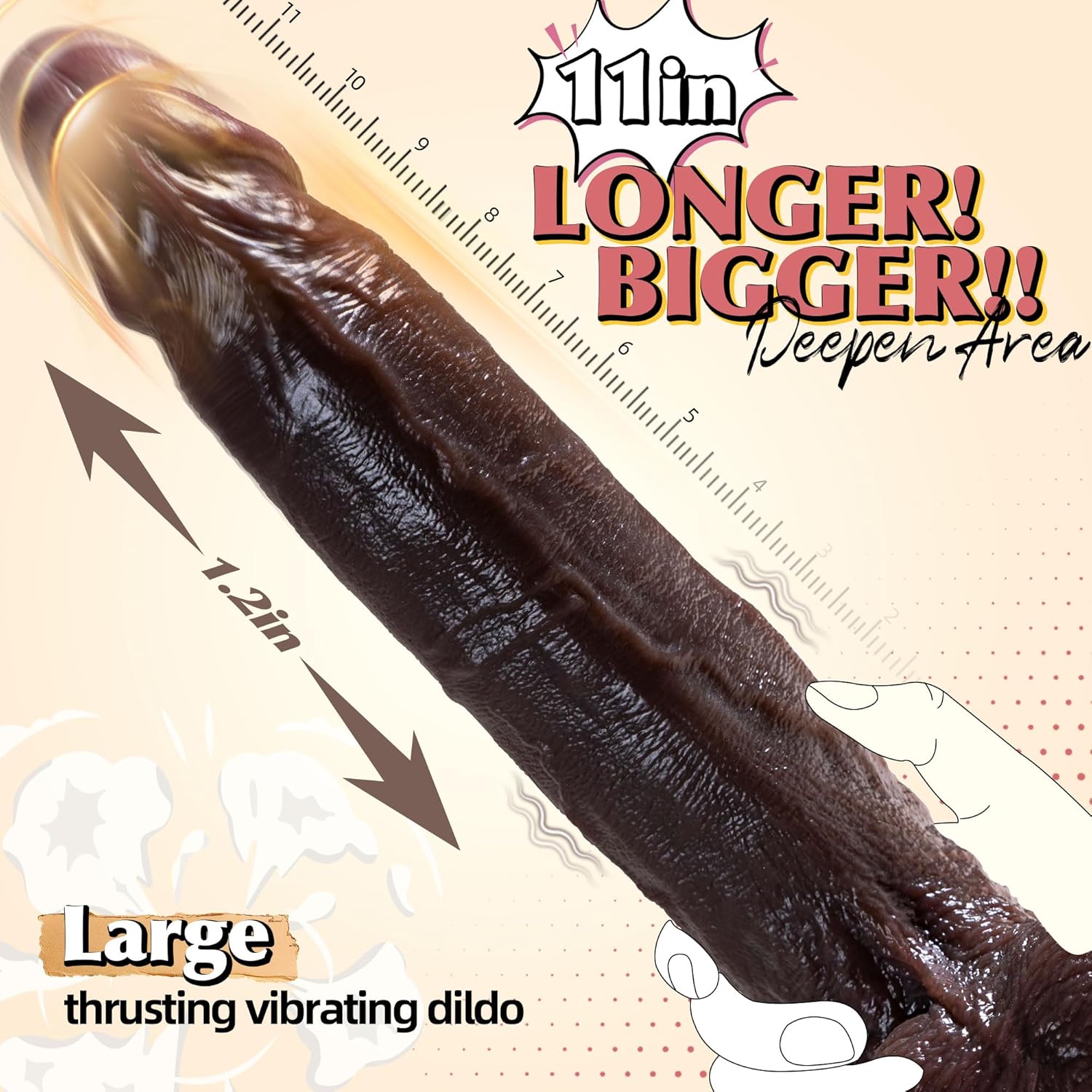 Big black realistic silicone dildo