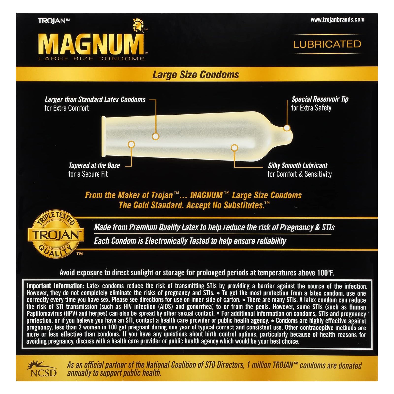 TROJAN Magnum Lubricated Large Condoms 36 Count Pack - Sex Shop Miami