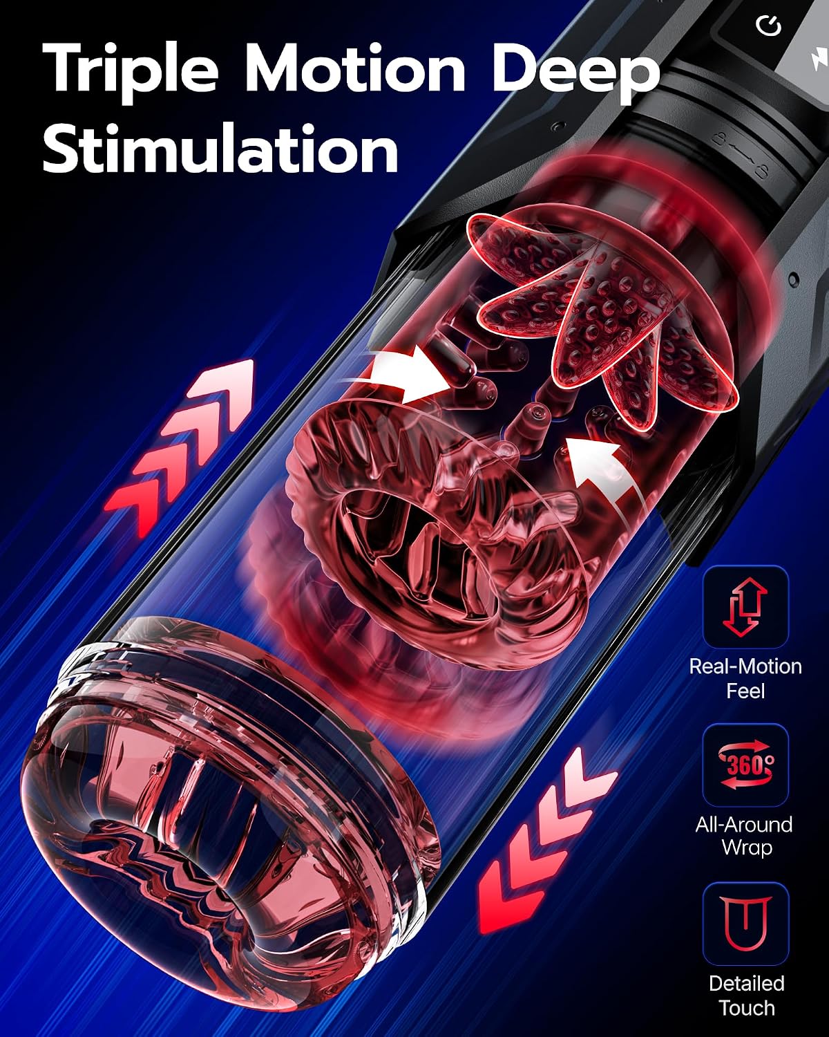 Licking male masturbator machine