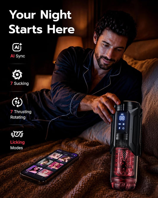 App sync waterproof male stroker