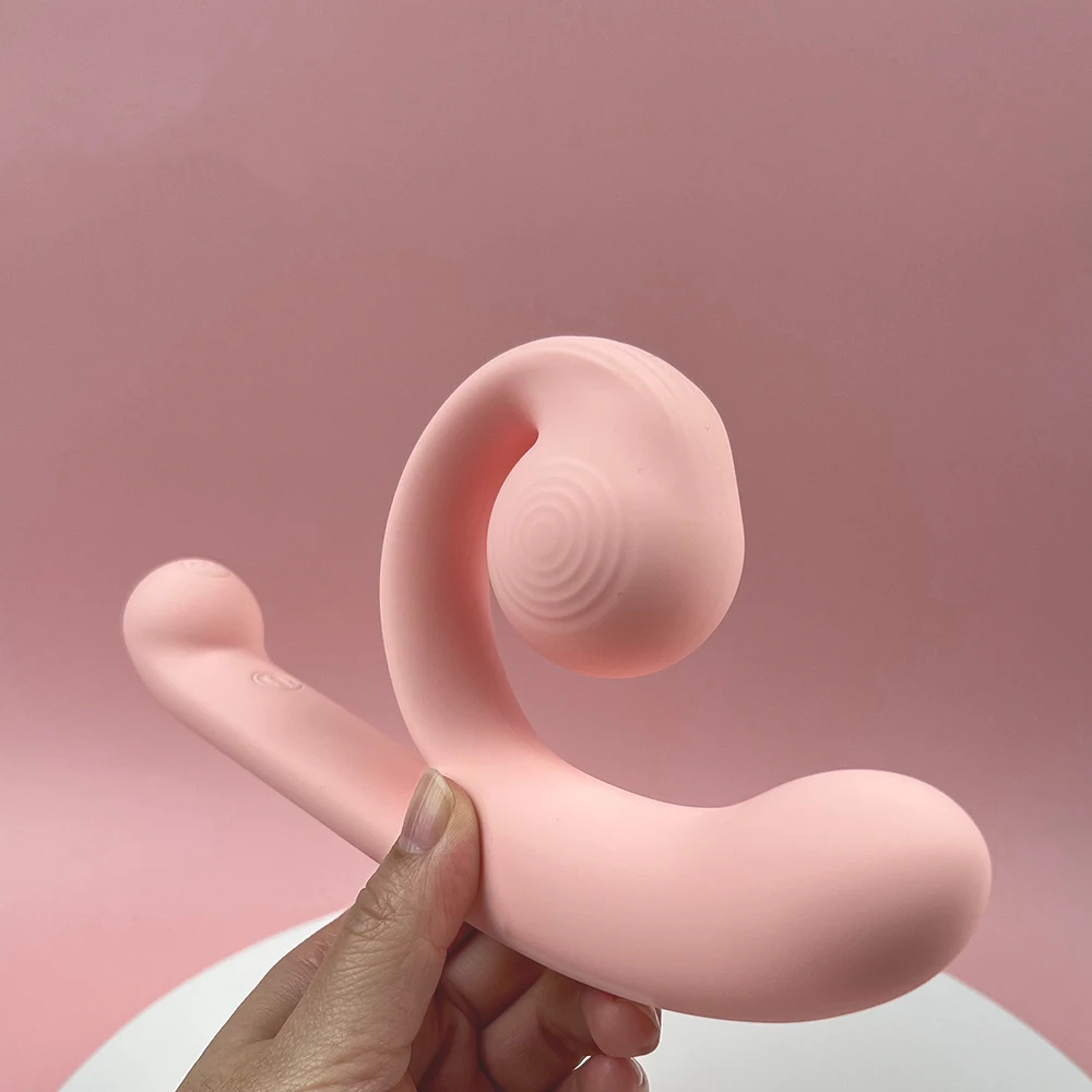 Pink Snail G-Spot Vibrator – Flexible Dual-Motor Clitoral & G-Spot Silicone Dildo, 10 Vibration Modes, Rechargeable & Waterproof