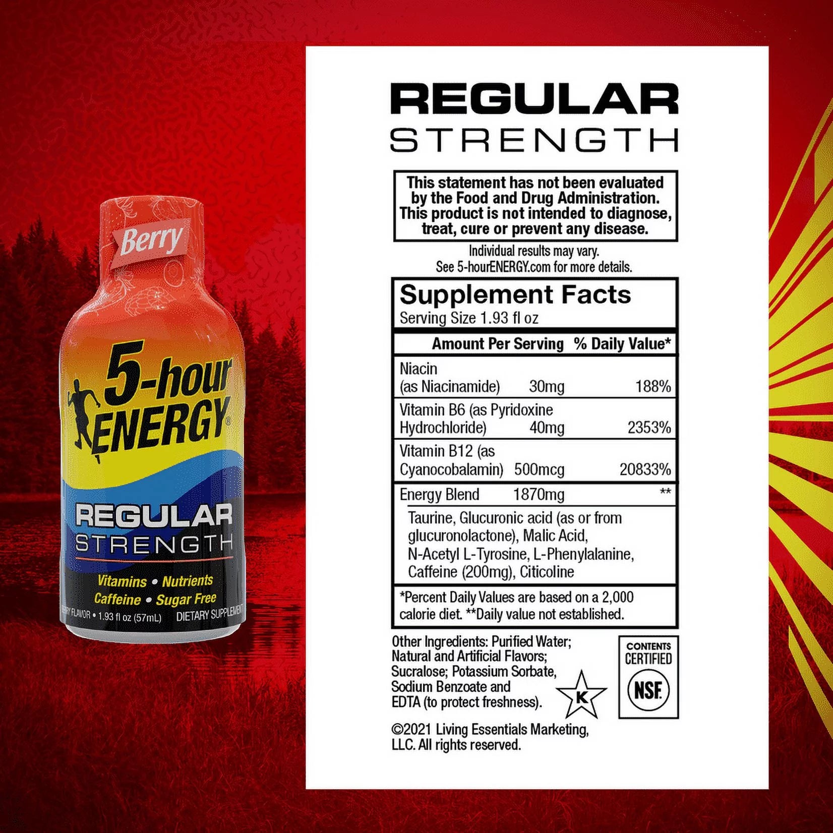 5-hour ENERGY Shot, Regular Strength, Berry 1.93 Ounce