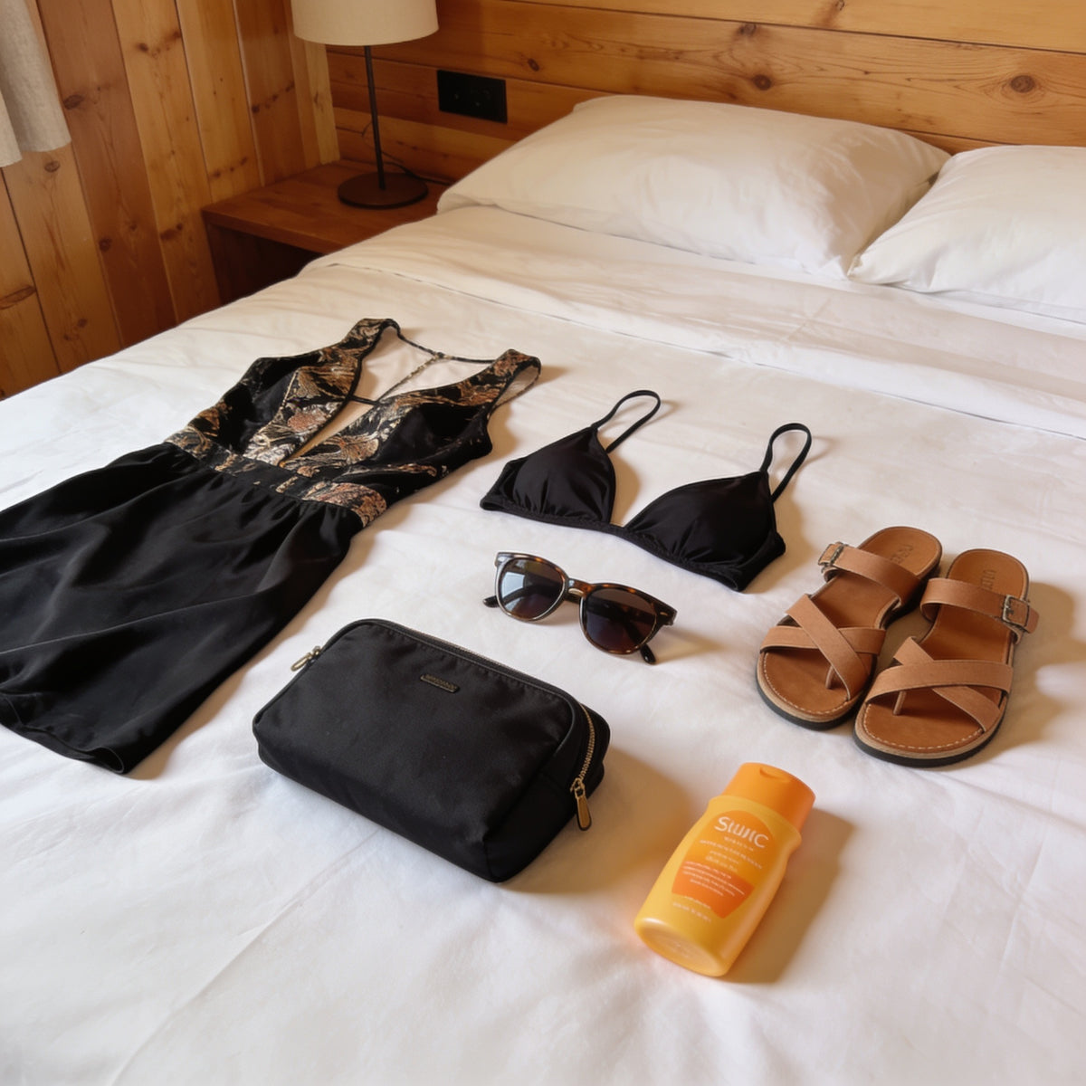 Couple packing for an Icon of the Seas cruise from Miami