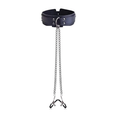 Load image into Gallery viewer, Nipple Clamps & Collar Bondage Set – Adjustable Metal Clamps with Chain, Bow Clips & Bell for Couples BDSM Play
