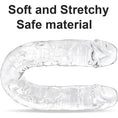 Load image into Gallery viewer, Clear double-ended dildo showing both realistic heads
