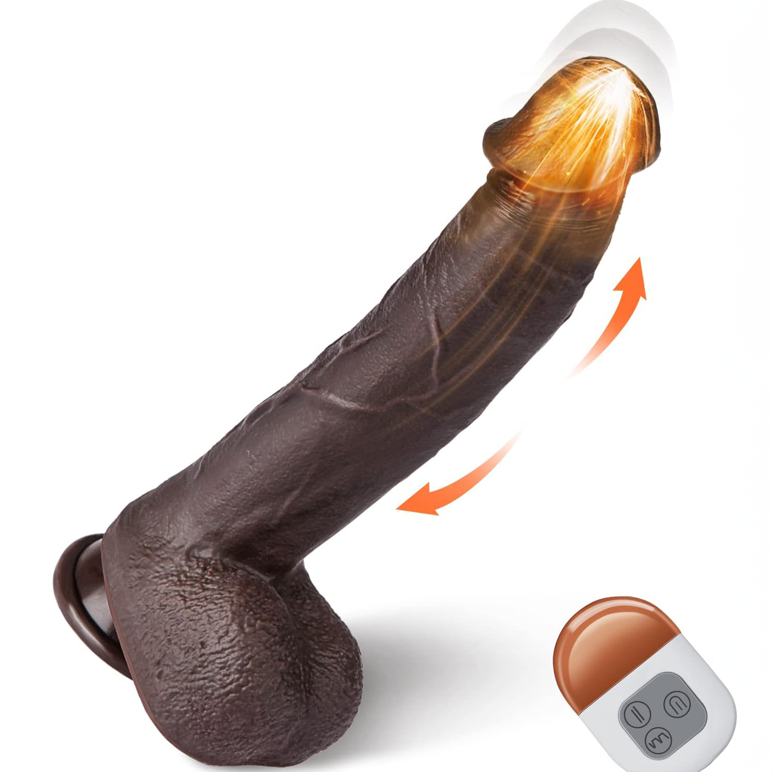 Realistic Vibrating 9.8" Dildo Dark - Sex Shop Miami