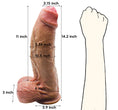 Cargar la imagen en la vista de la galería, Dimension diagram for the flesh dong compared to a forearm
