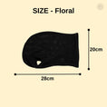Cargar la imagen en la vista de la galería, Size guide: floral lace hood measures 28 cm by 20 cm
