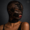Cargar la imagen en la vista de la galería, Sheer floral lace hood, three-quarter angle showing lace pattern on skin
