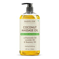 Load image into Gallery viewer, Majestic Pure coconut massage oil bottle on white
