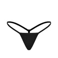 Load image into Gallery viewer, Black cotton G-string thong, front view
