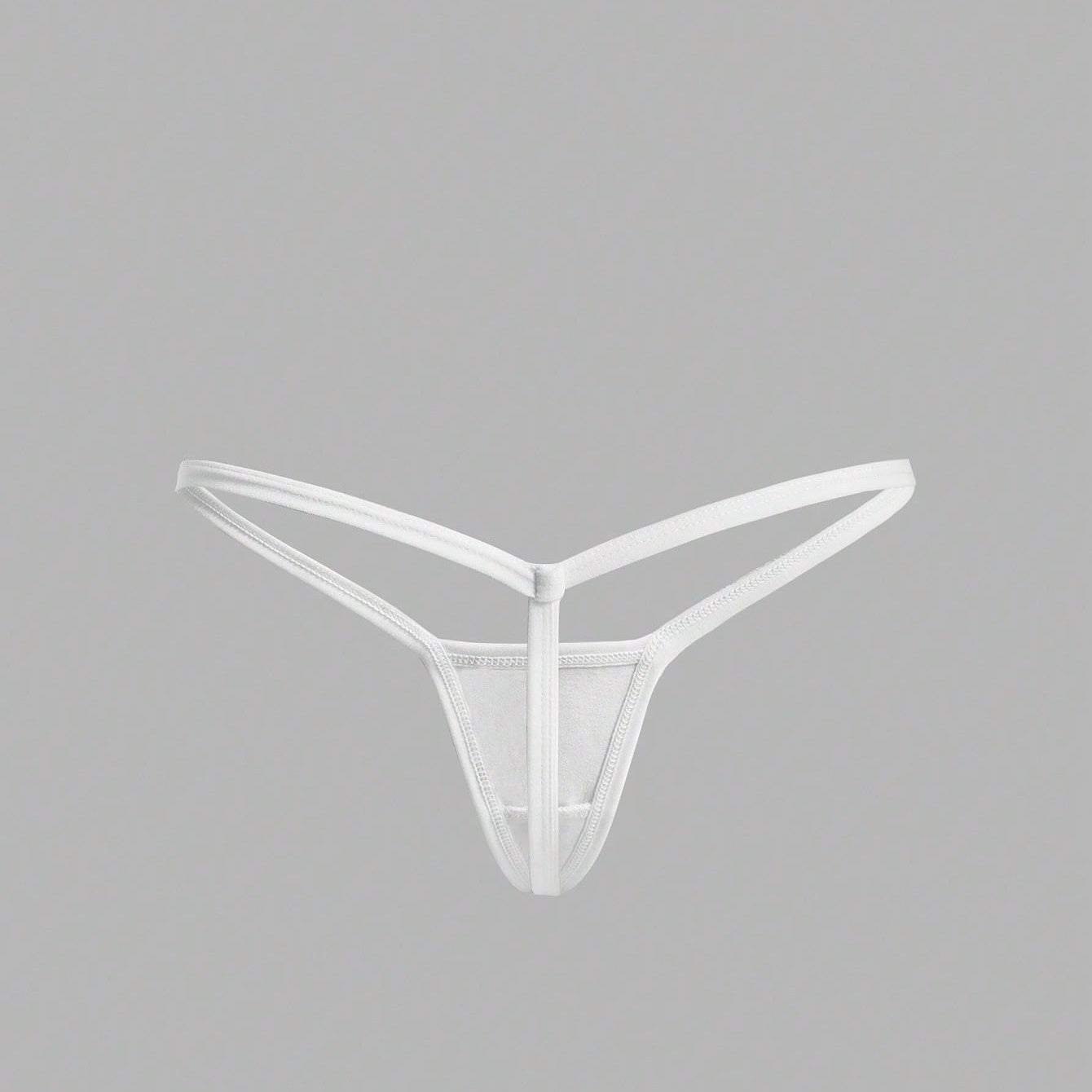 White cotton G-string thong, front view