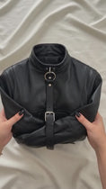 Reproducir el video en la vista de la galería, Complete Restraint Set - Open-Chest Jacket, Full-Coverage Hood & Adjustable Mitts, PU Leather
